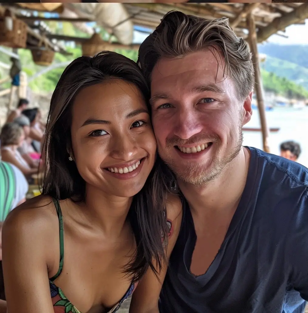 PinayPal Dating Journey - Filipina Beauty Maria and Her Soulmate John Celebrating Genuine Connection.